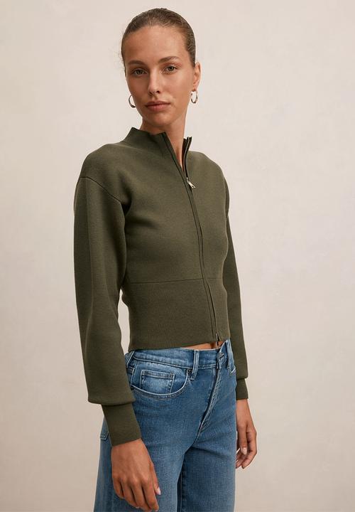Forever New - Hanna zip knit jacket in olive