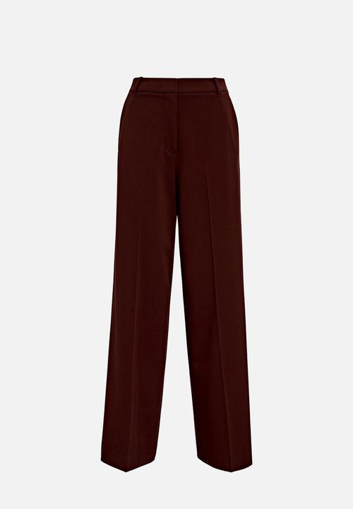 Forever New - Pia wide leg suit pants in aubergine suit