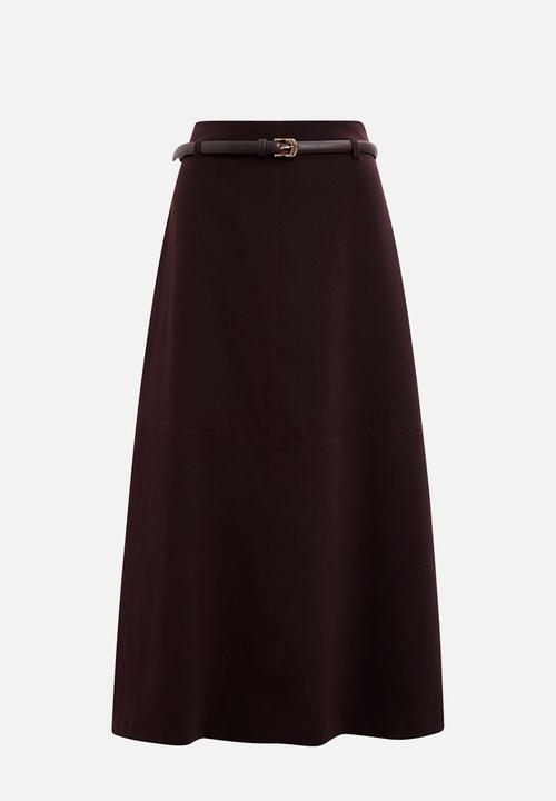 Forever New - Millie belted midi skirt in chocolate