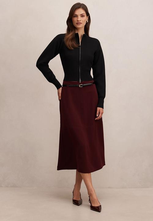 Forever New - Millie belted midi skirt in currant