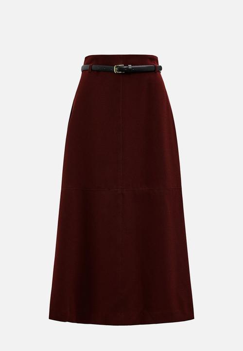 Forever New - Millie belted midi skirt in currant