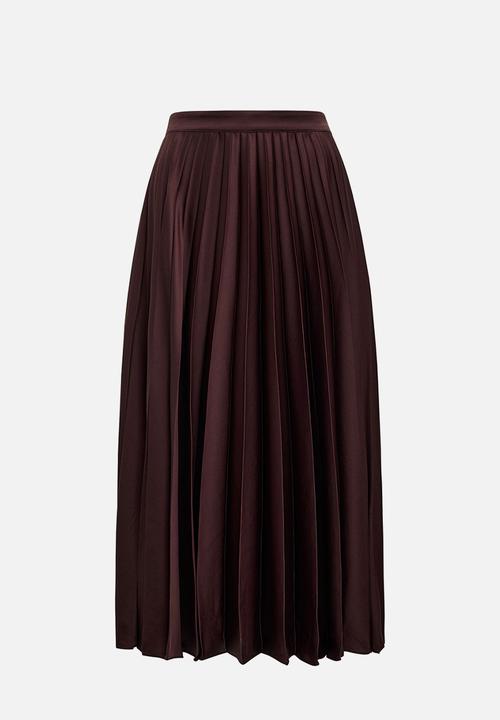 Forever New - Danielle pleated midi skirt in chocolate