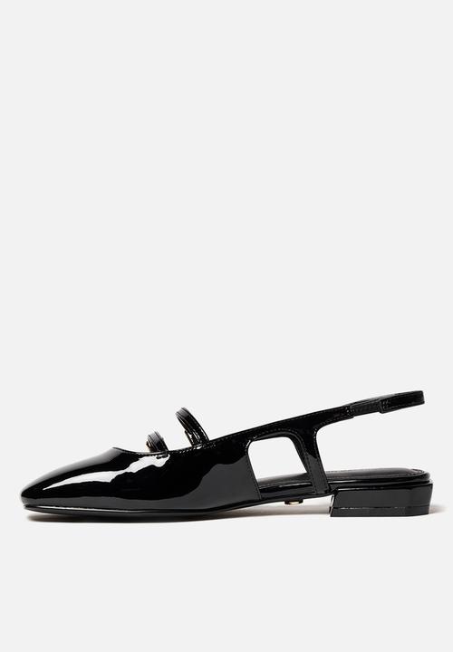 Forever New - Faye double strap slingback flat in black