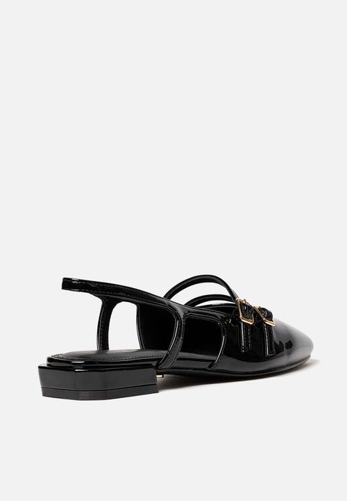 Forever New - Faye double strap slingback flat in black