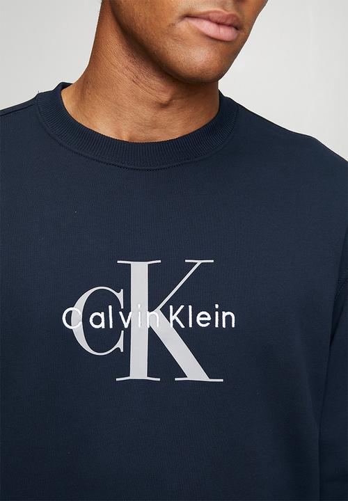Calvin Klein - Long sleeve Eu 350Terry Monologo Cn Swtshrt - Dark Sapphire