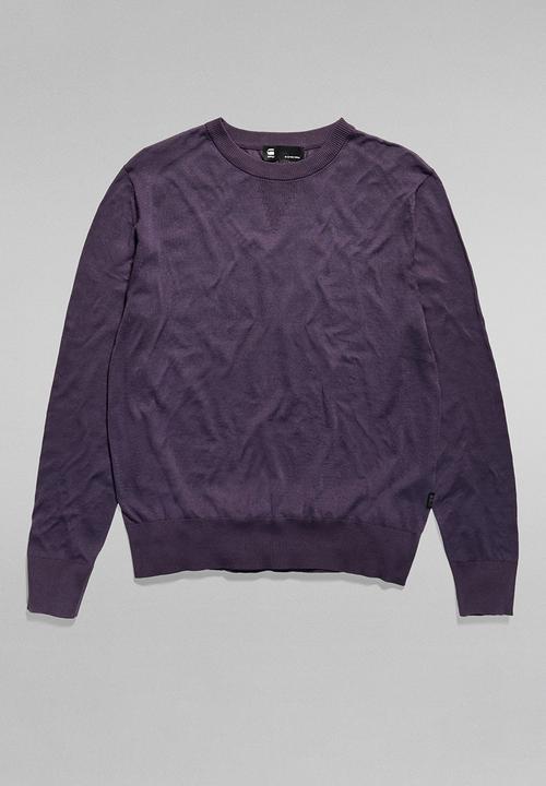 G-STAR - Core r neck knit wmn - carbonne purple