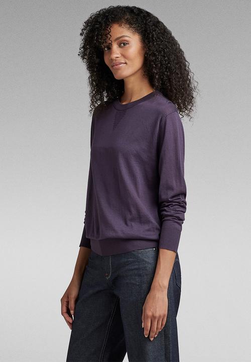 G-STAR - Core r neck knit wmn - carbonne purple