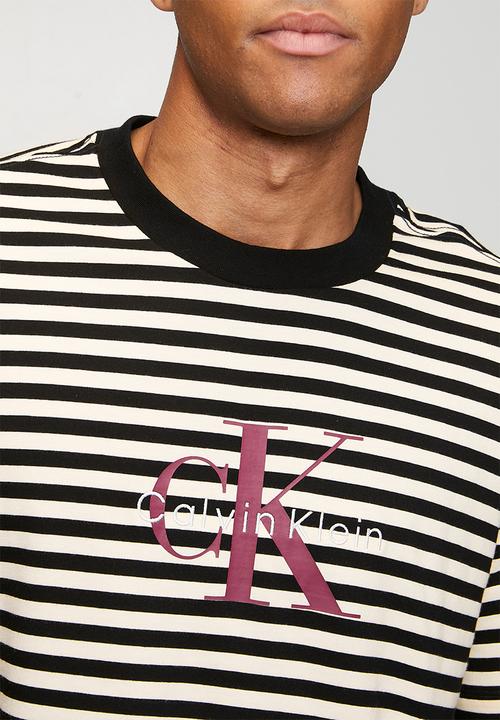 Calvin Klein - Short sleeve 20s stripe jersey monologo cn tee - multi