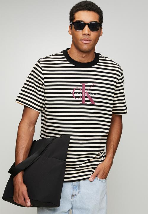 Calvin Klein - Short sleeve 20s stripe jersey monologo cn tee - multi