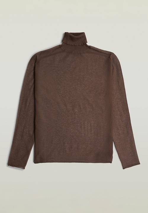 G-STAR - Sheer loose turtle knit wmn - chocolat