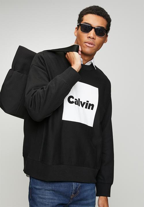 Calvin Klein - Long sleeve Premium Fleece Calvin Box Graphic Cn - Black