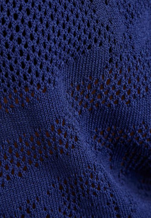 G-STAR - Pointelle text r knit wmn - ballpen blue