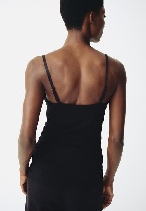 H&M - Mama 3-pack nursing strappy tops - black/white/grey marl