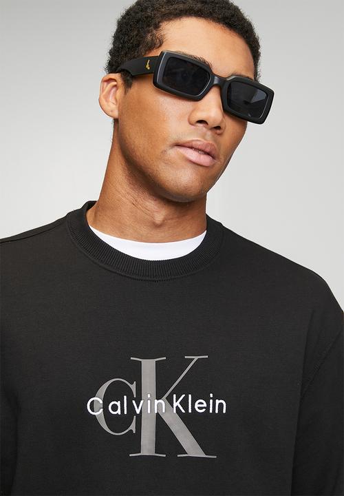 Calvin Klein - Long sleeve  eu 350terry monologo cn sweatshirt - black