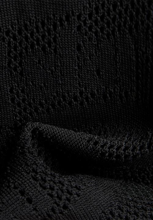 G-STAR - Pointelle text r knit wmn - dk black