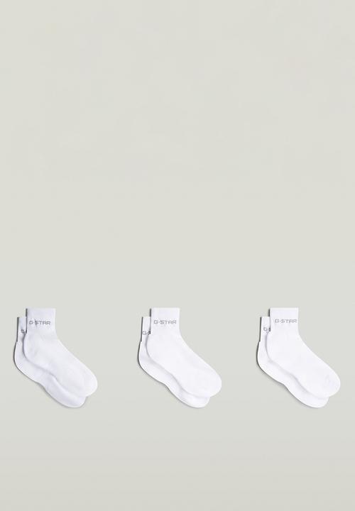 G-STAR - Anklet sock 3-pack - white