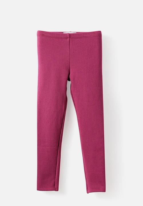 Cotton On - Fleece Legging - Heritage Red/Rib