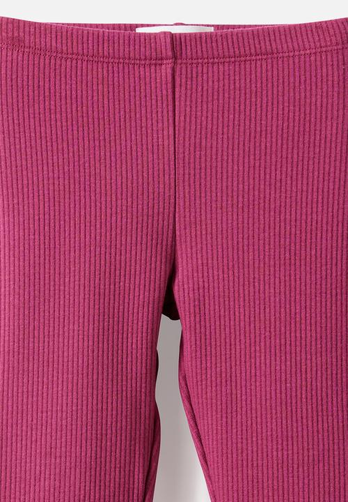 Cotton On - Fleece Legging - Heritage Red/Rib