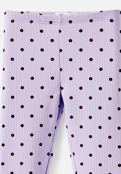 Cotton On - Fleece Legging - Vintage Lilac/Bordeaux Spots