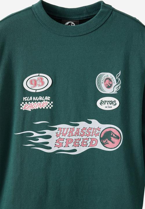 Cotton On - License Long Sleeve Tee - Lcn Uni Winter Jade/Jurassic Park
