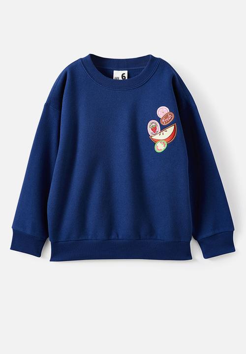 Cotton On - Sammy Oversized Crew - Denim Navy/CrunchTime