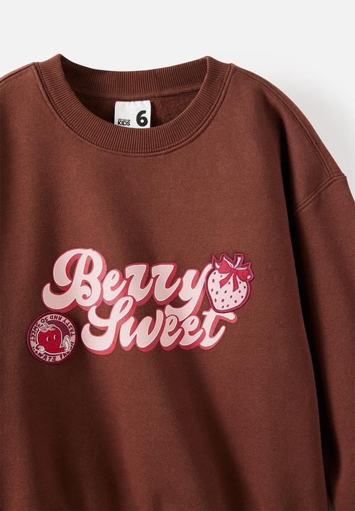 Cotton On - Sammy Oversized Crew - Rocky Road/Berry Sweet