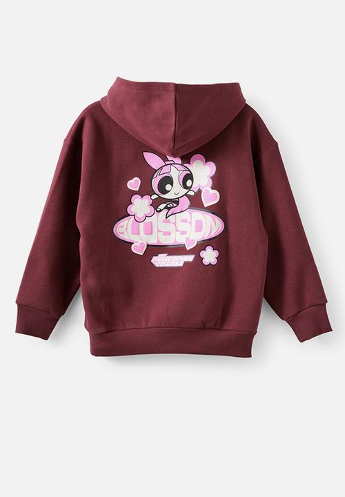 Cotton On - License Sammy Oversized Hoodie - Lcn Wb Bordeaux/Powerpuff Girls
