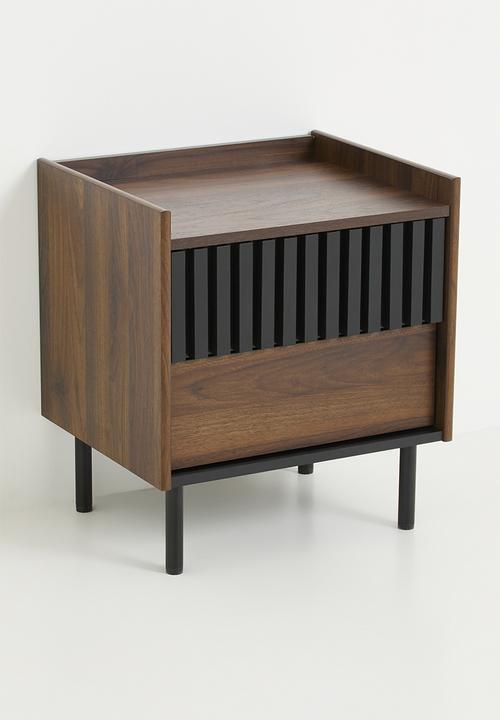 Malibu Bedside Table - Natural & Black