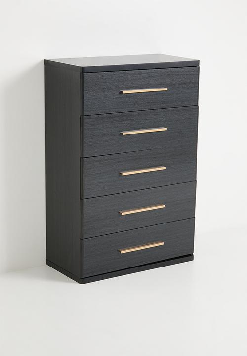Roux 5 Drawer - Black