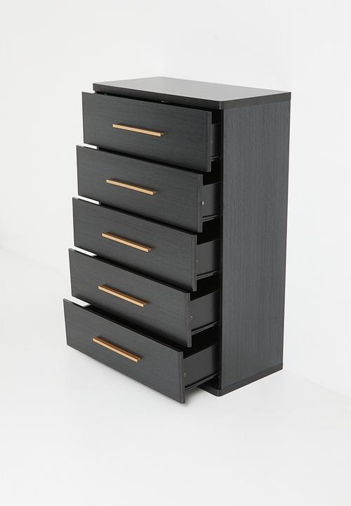 Sixth Floor - Roux 5 Drawer - Black