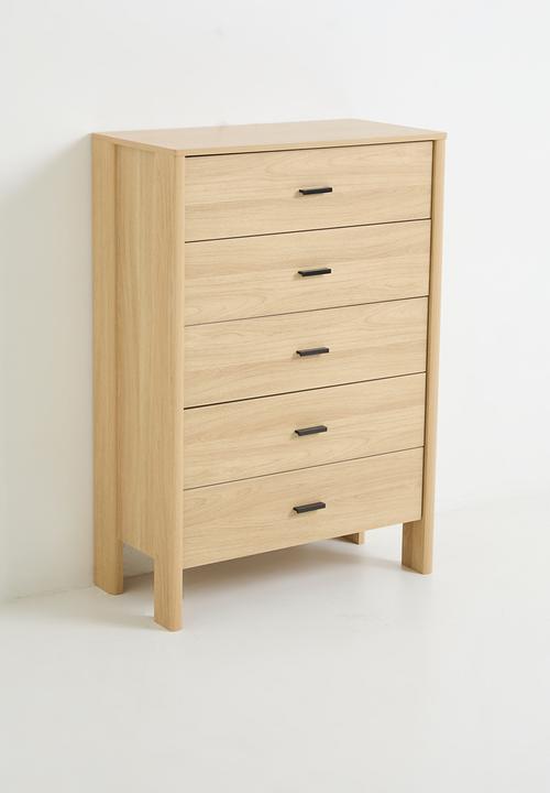Sixth Floor - Noir 5 Drawer - Natural