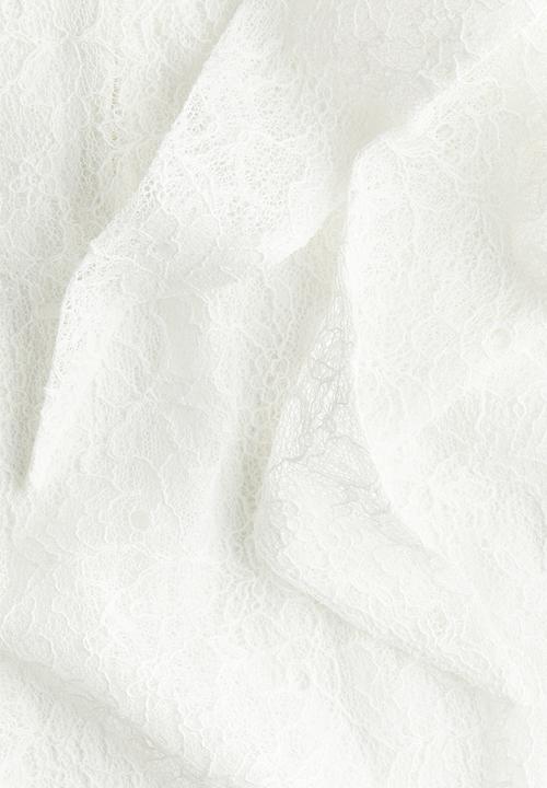 H&M - Trumpet-sleeved lace blouse - white