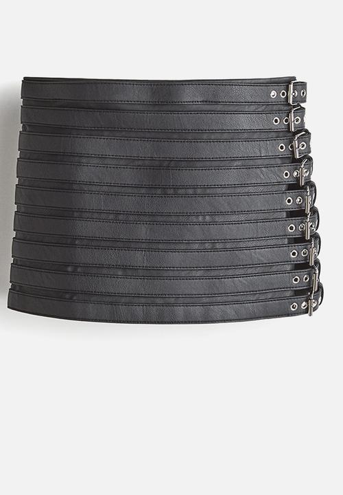 H&M - Belt-detail mini skirt - black
