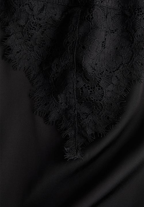 H&M - Lace-detail strappy top - black