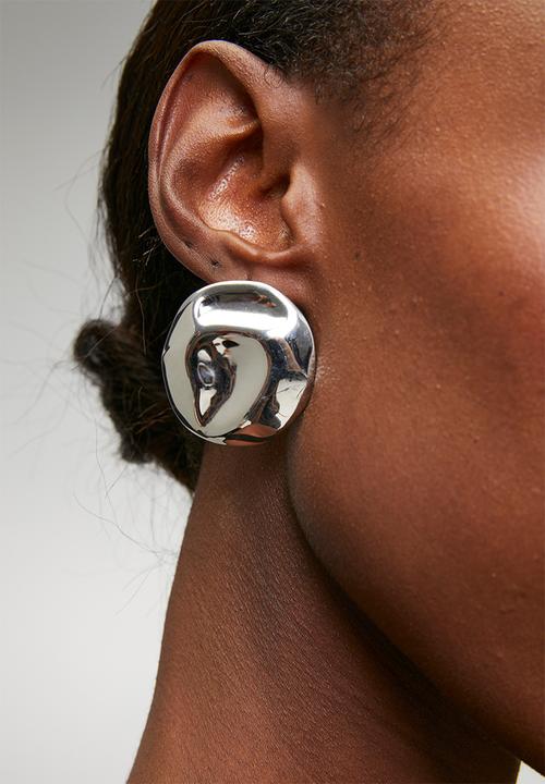Tessa Design - Ensley Abstract Pin Earrings - Silver