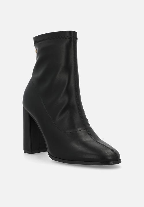 Miss Black - Shania 9 lycra block heel ankle boot - black