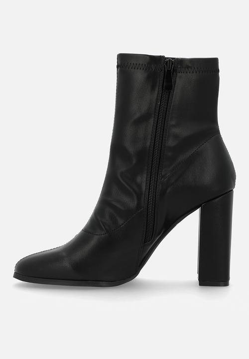 Miss Black - Shania 9 lycra block heel ankle boot - black