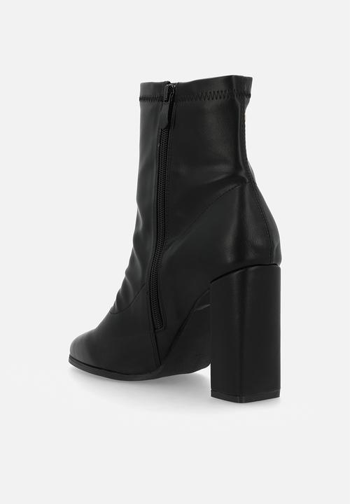 Miss Black - Shania 9 lycra block heel ankle boot - black