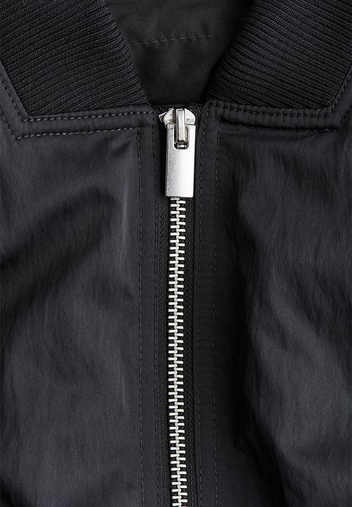 H&M - Shoulder-pad bomber jacket - black