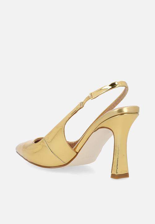 Raid London - Hollie closed toe stiletto heel slingback - gold 