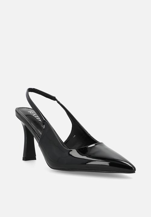 Raid London - Hollie closed toe stiletto heel slingback - black 