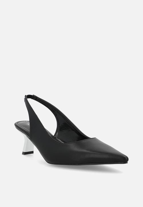 Raid London - Letisha closed toe comma heel slingback - black 