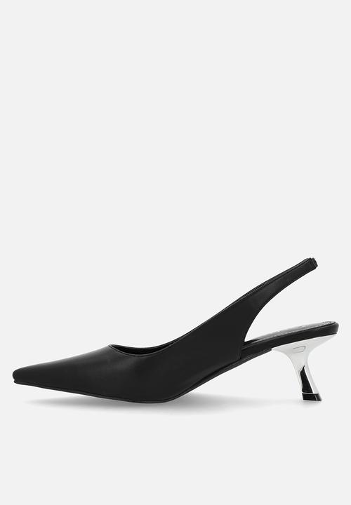 Raid London - Letisha closed toe comma heel slingback - black 