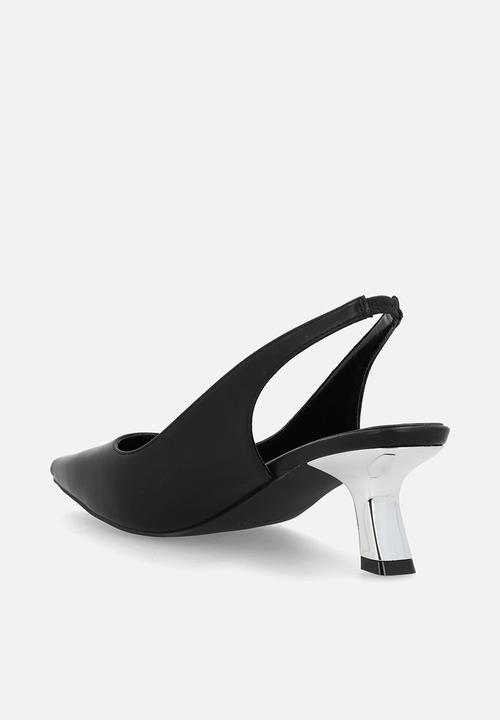 Raid London - Letisha closed toe comma heel slingback - black 
