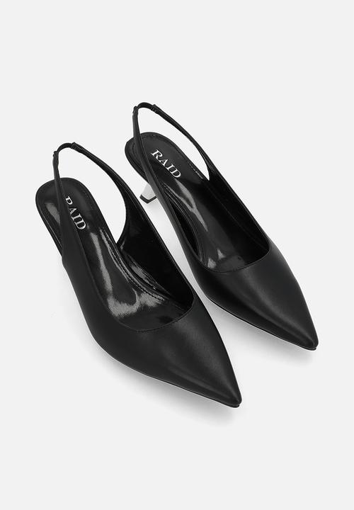 Raid London - Letisha closed toe comma heel slingback - black 