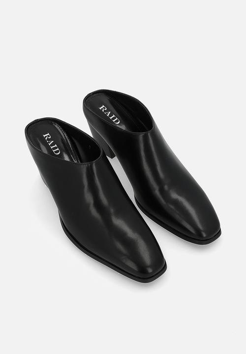 Raid London - Millie closed toe block heel mule - black 