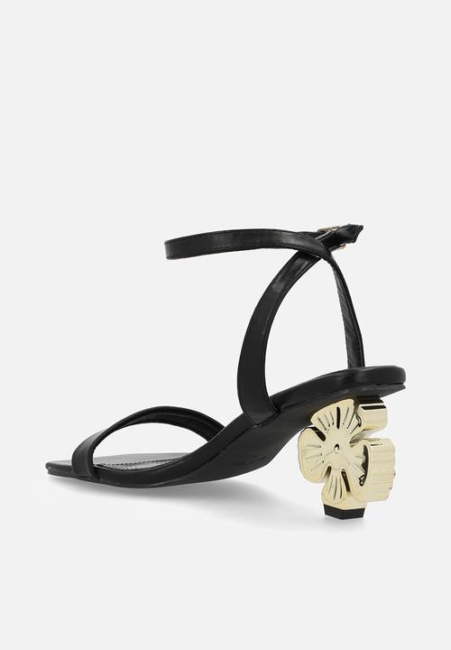 Raid London - Pettle open toe stiletto heel ankle strap - black 