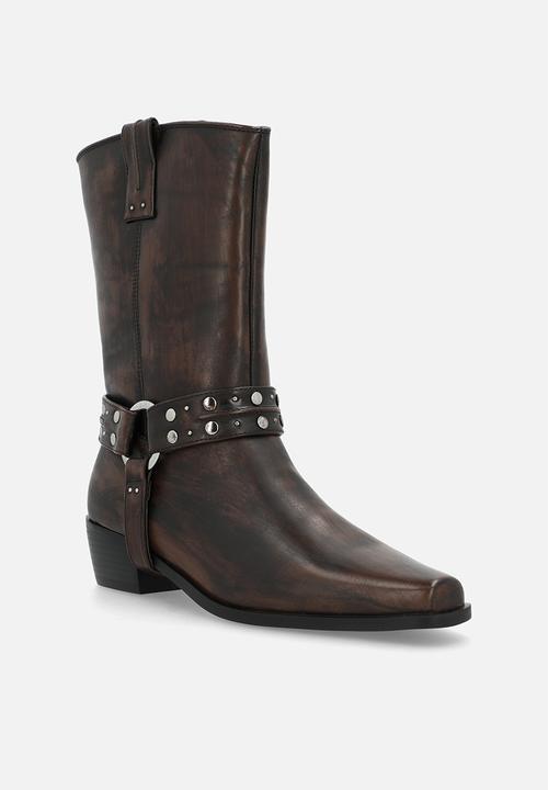 Raid London - Florrie biker boot - brown brushed 