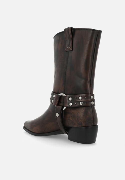Raid London - Florrie biker boot - brown brushed 