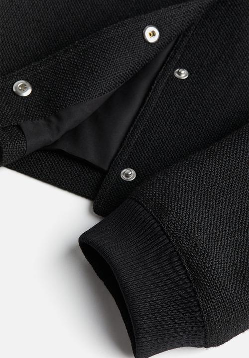 H&M - Textured bomber jacket - black
